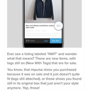 NEW WITH TAGS (NWT)or (NWOT)